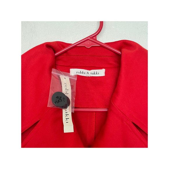 Robbi & Nikki Cropped Lea Coat Style Jacket Bright Red Size S - Picture 5 of 6
